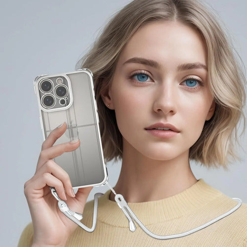 Funda Magnética Transparente iPhone 14 Pro Max Con Cuerda