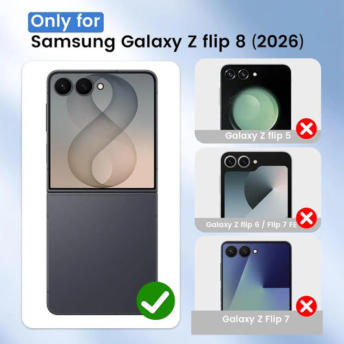 Funda Para Galaxy Z Flip 8 Con Protector De Pantalla Negro Liso