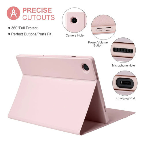 Funda Con Teclado Para Samsung Galaxy Tab A11 Plus/a9 Plus Rosa