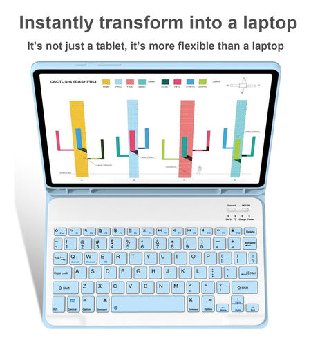 Funda Con Teclado Para Samsung Galaxy Tab S10 Lite/s10 Fe... Azul