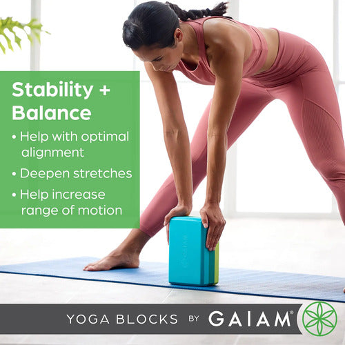 Bloque De Yoga Gaiam En Espuma Eva Antideslizante Y Liviana Rubor Ateniense
