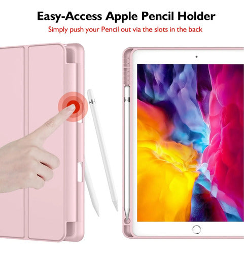 Funda Para iPad 9.7 Con Porta Lápiz Y Protección Completa Rosa
