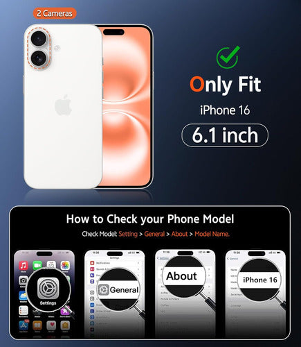 Funda Transparente Para iPhone 16 Naranja