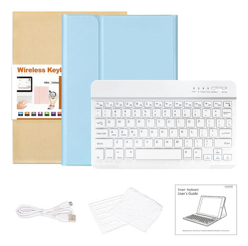 Funda Con Teclado Para iPad Air Y Pro De 11 Pulgadas Azul Claro