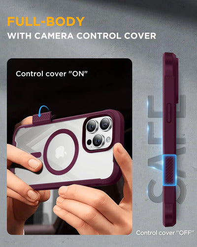 Miracase Funda Carcasa Para iPhone 16 Pro Max Ciruela Magnética Nombre Del Diseño