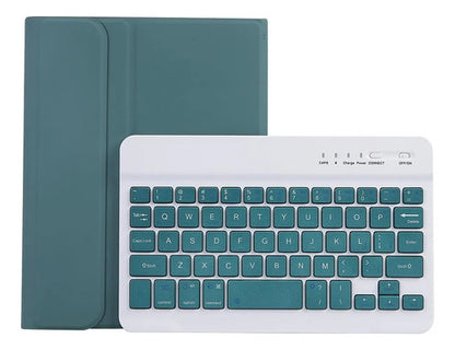 Funda Con Teclado Para Samsung Galaxy Tab A9 8.7 Verde Oscuro
