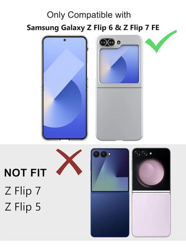 Funda Para Samsung Galaxy Z Flip 6 Y Z Flip 7 Fe Plateado
