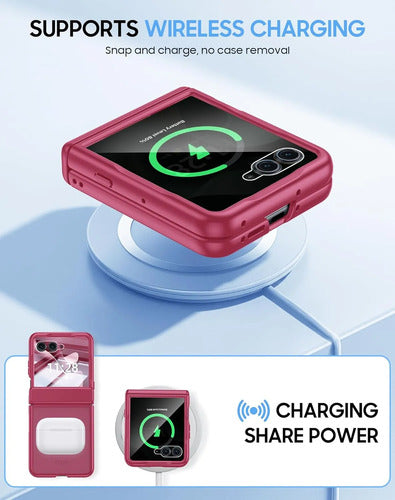 Funda Motorola Razr Ultra 2025, Protector Pantalla Rosa