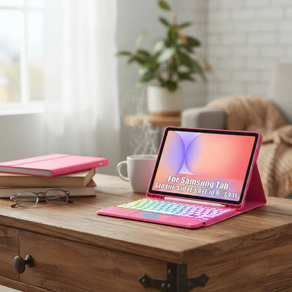 Funda Con Teclado Para Samsung Galaxy Tab S10 Lite/s10 Fe/s9 Rojo
