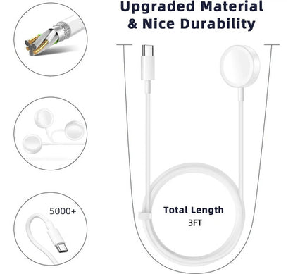 Cargador Para Apple Watch Usb C Magnético Blanco