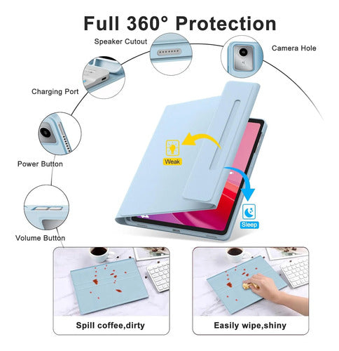 Funda Con Teclado Para Lenovo Tab M11 / K11 Lte 11 Pulgadas Celeste