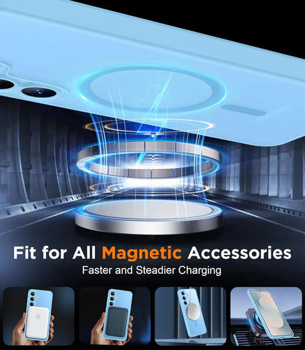 Funda Magnética Para Samsung Galaxy S25 Fe Azul Claro