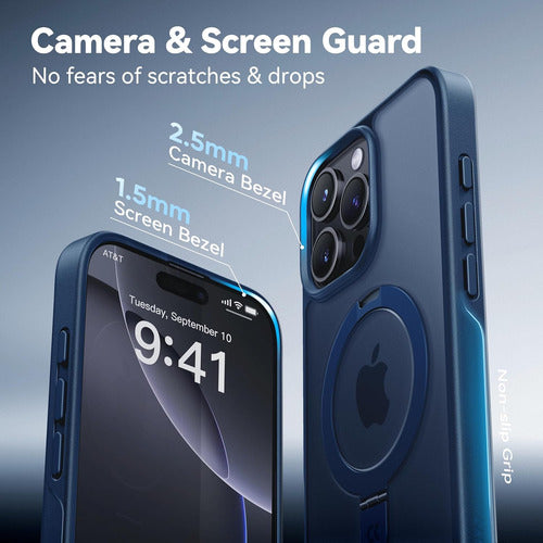Funda Para iPhone 16 Pro Max Con Soporte Magnética. Azul