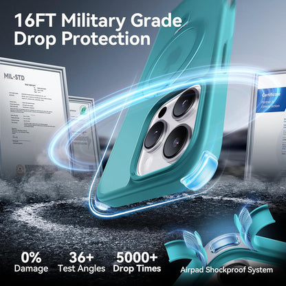 Funda Para iPhone 16 Pro Max Con Soporte Magnética. Turquesa
