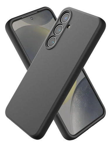 Funda De Silicona Líquida Para Samsung Galaxy S25 Negro Lisa