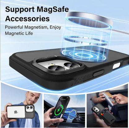 Funda Lufanbis Para iPhone 17 Con Soporte Magnético, Negra Negro