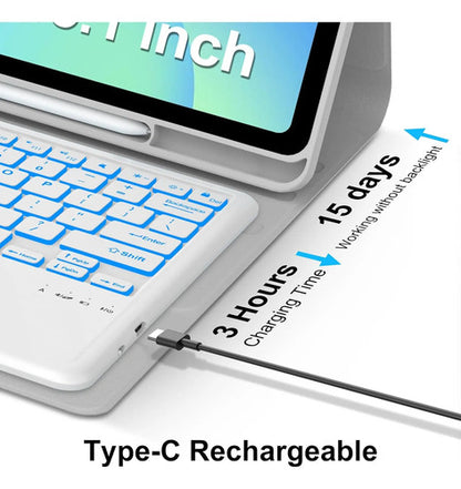 Funda Con Teclado Para Samsung Galaxy Tab S10fe+ Gris