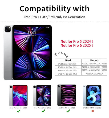 Funda Para iPad Pro 11 Pulgadas Con Soporte Para Lápiz Violeta