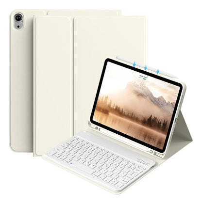 Funda Para iPad Air 7/6/5/4 Gen 2025/2024 Con Teclado Crema