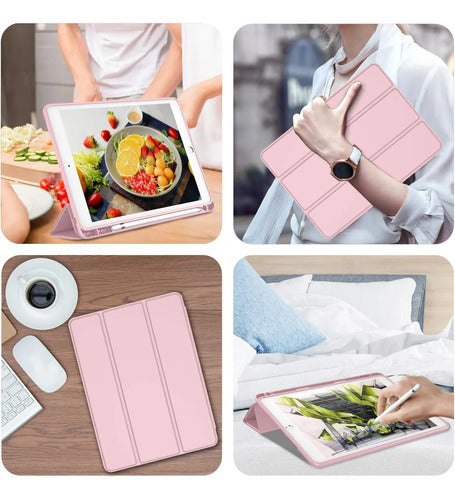 Funda Para iPad 9.7 Con Porta Lápiz Y Protección Completa Rosa