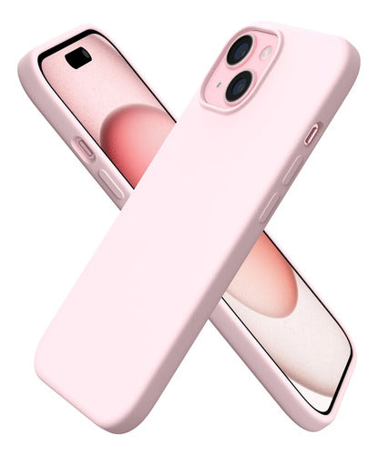 Funda De Silicona Para iPhone 15 Rosa Chicle