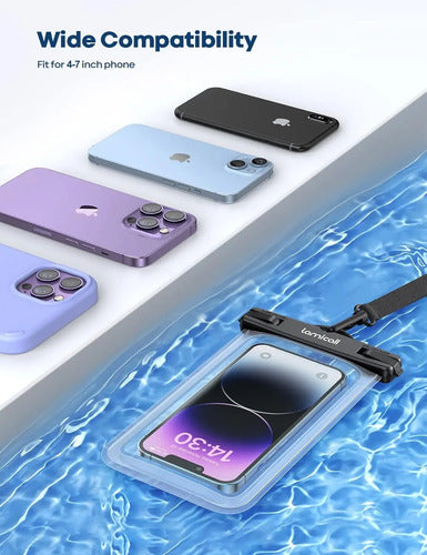 Funda Impermeable Lamicall Para Celulares Hasta 7  [2 Pack] Transparente