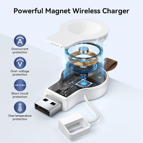 Cargador Portátil Para Apple Watch Usb Inalámbrico Blanco