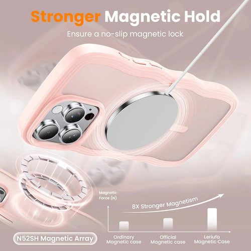 Funda Para iPhone 16 Pro Con Correa Rosa Lisa