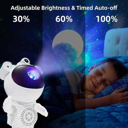 Astronauta Proyector De Galaxia Con Bluetooth Blanco