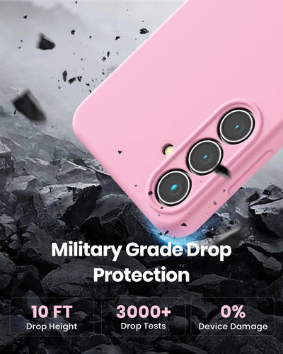 Funda De Silicona Líquida Para Samsung Galaxy S25 Rosa Lisa