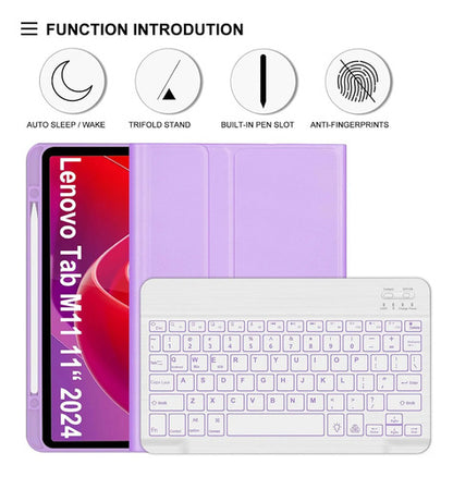 Funda Con Teclado Para Lenovo Tab M11 / K11 Lte 11 Pulgadas Morado