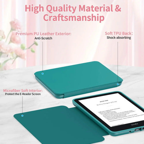 Funda Para Kindle 6 Pulgadas 2024 Y 2022 (11 Gen) Verde Esmeralda