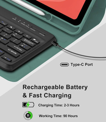Funda Con Teclado Para Samsung Galaxy Tab S11 Ultra Verde