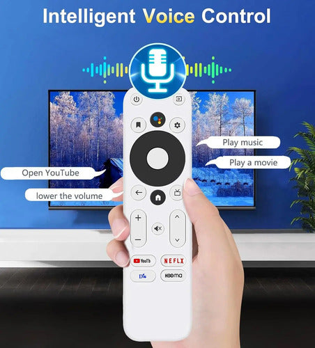 Control Remoto De Voz Para Onn Android Tv Fhd 4k Uhd Negro