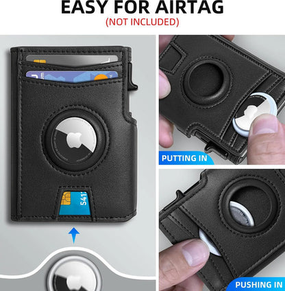 Billetera Para Hombre Con Bloqueo Negro
