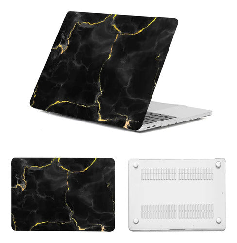 Funda Protectora Para Macbook Air 13.6  M2-m4 2022-2025 Negro