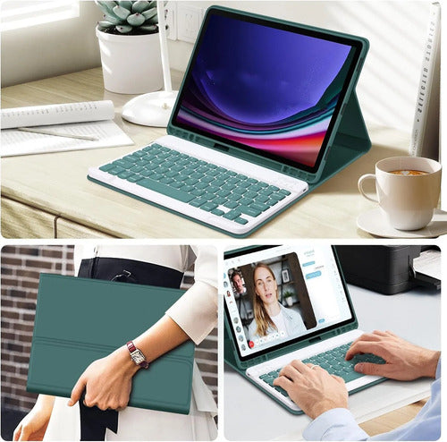 Funda Con Teclado Samsung Galaxy Tab A11 2025 Y A9 2023 8.7 Morado