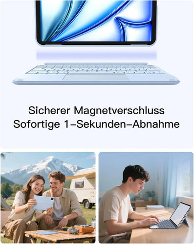 Funda Con Teclado Para iPad 11th/10th Gen, Air 11 Azul Claro