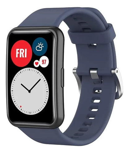 Correa Inf Compatible Con Huawei Watch Fit Silicona Azul Azul Marino