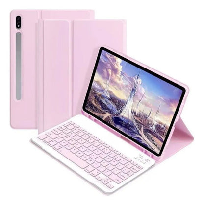 Funda Con Teclado Para Galaxy Tab A11 Y A9 De 8.7 Pulgadas Rosa