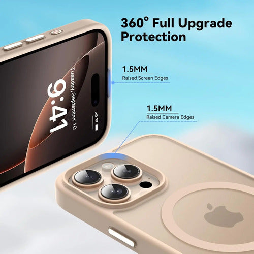 Funda Magnética Para iPhone 16 Pro Dorado Oscuro