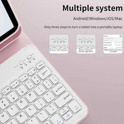 Funda Con Teclado Para iPad (a16) 11th/10th Gen (11/10.9) Rosa