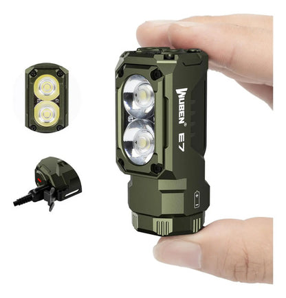 Linterna Recargable Wuben E7 1800 Lumen Mini Con Imán Blanca Verde Oscuro