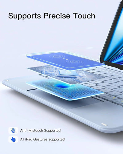 Funda Con Teclado Para iPad 11th/10th Gen, Air 11 Azul Claro