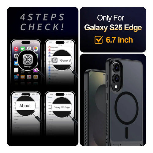 Funda Magnética Hitfine Para Samsung Galaxy S25 Edge Negro
