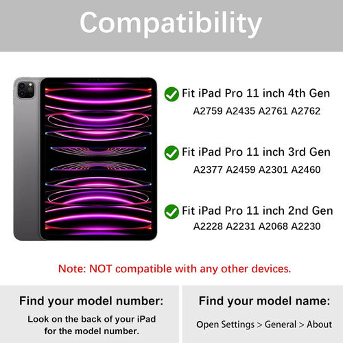 Funda Para iPad Pro 11  4ta/3ra/2da Gen Verde Oscuro