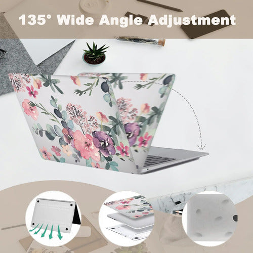 Funda Protectora Para Macbook Air 13.6  M2-m4 2022-2025 Rosa