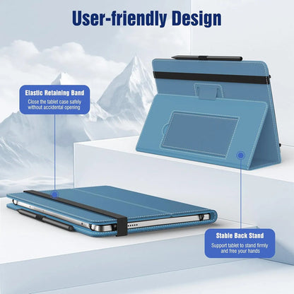Funda Universal Para Tablet 10.1 Con Soporte Y Correa Azul