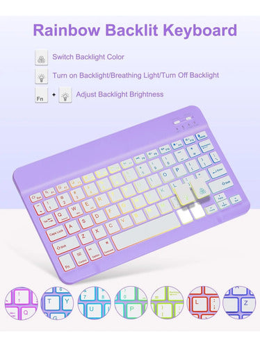 Funda Con Teclado Para iPad Air Púrpura