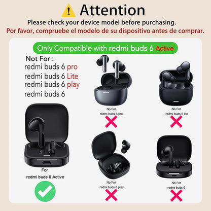 Funda Protectora De Silicona Para Audífonos Redmi Buds 6 Negro